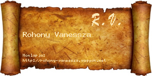 Rohony Vanessza névjegykártya